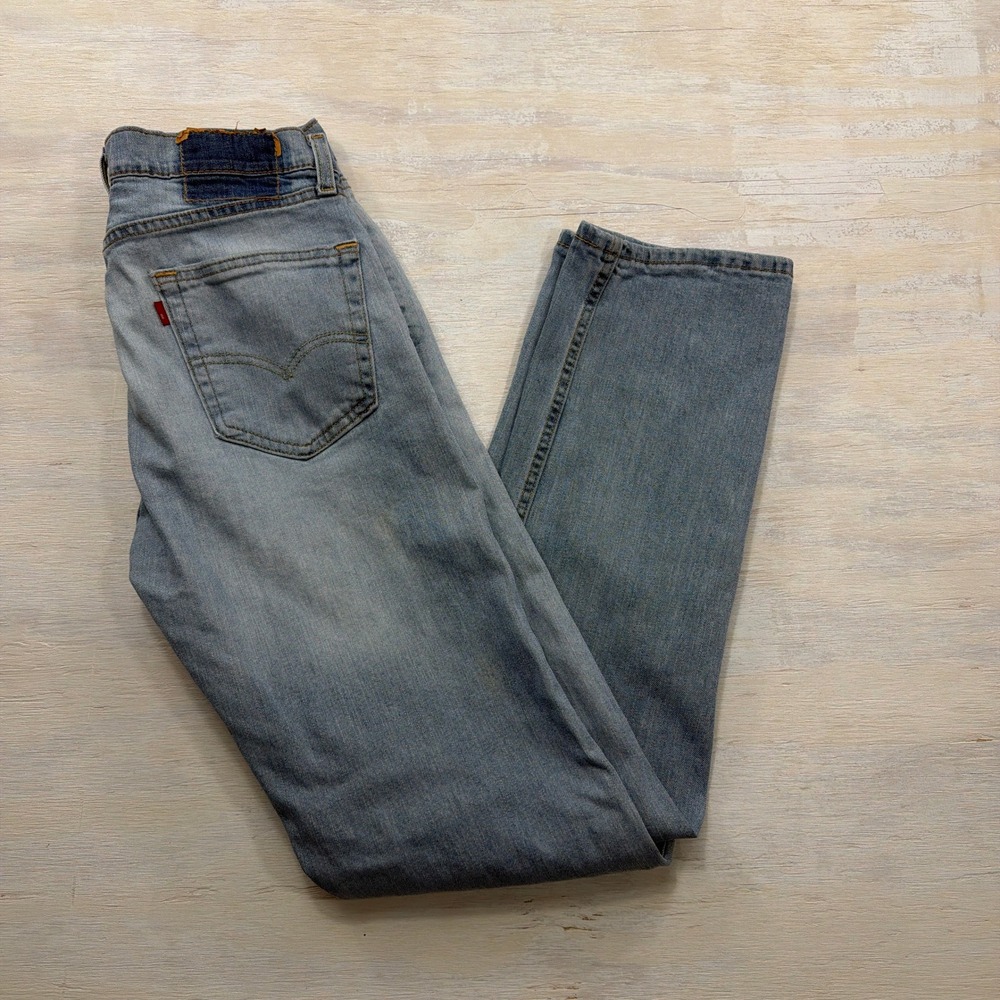 Levi's Jeans 505 Regular Fit Straight Leg Light Wash Denim Blue Mens 31x34